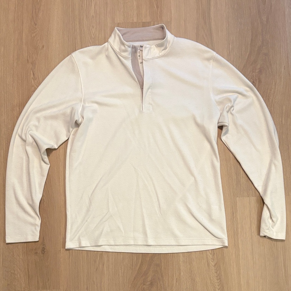 White Long Sleeve Pullover with Logo